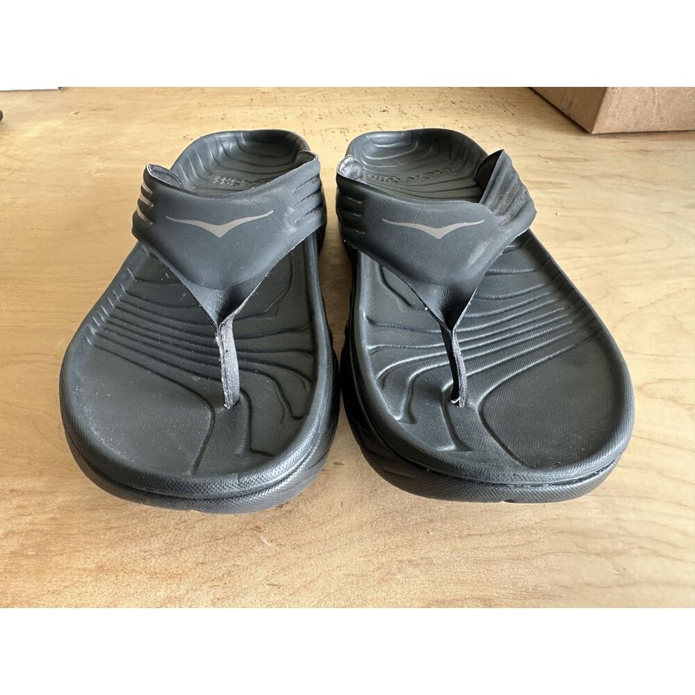 HOKA ONE ONE Ora Recovery Flip Flops Men’s Size 10 Black Comfort Sandals